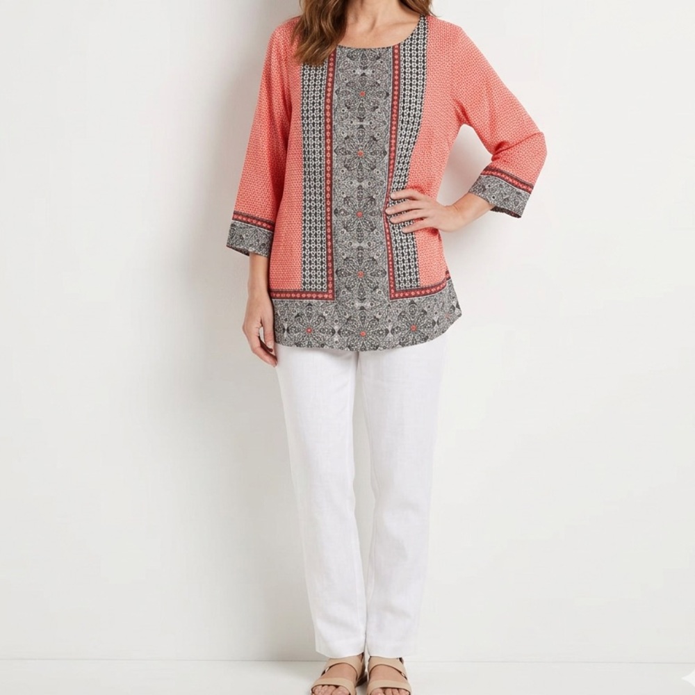 Rose & Olive Red and Black Tunic Top - Picture 1 of 11